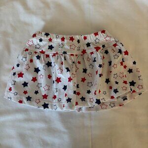 NWOT Americana girls 6-9 months red, white & blue star skort